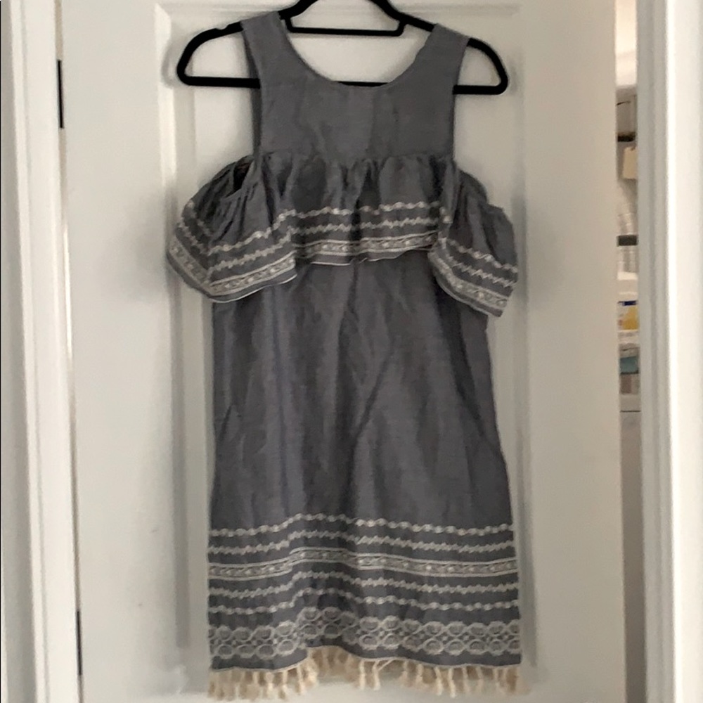 Off the shoulder dress with tassels